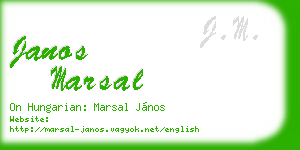 janos marsal business card